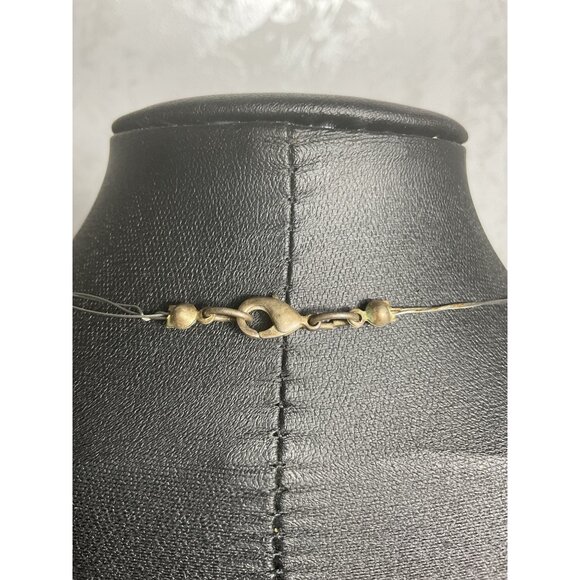 Three-Strand Orange & Beige Beaded Necklace With Lobster Clasp - Picture 3 of 5